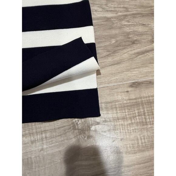 NWT Ann Taylor Women's Black/White Striped Polo Crop Sweater Top - Size M/P - Picture 7 of 12